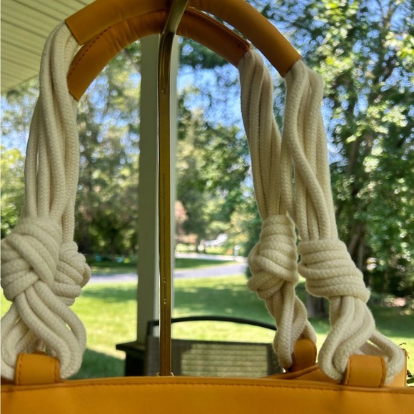 Universal Thread Mustard Tote with Rope Handles - Picture 4 of 6